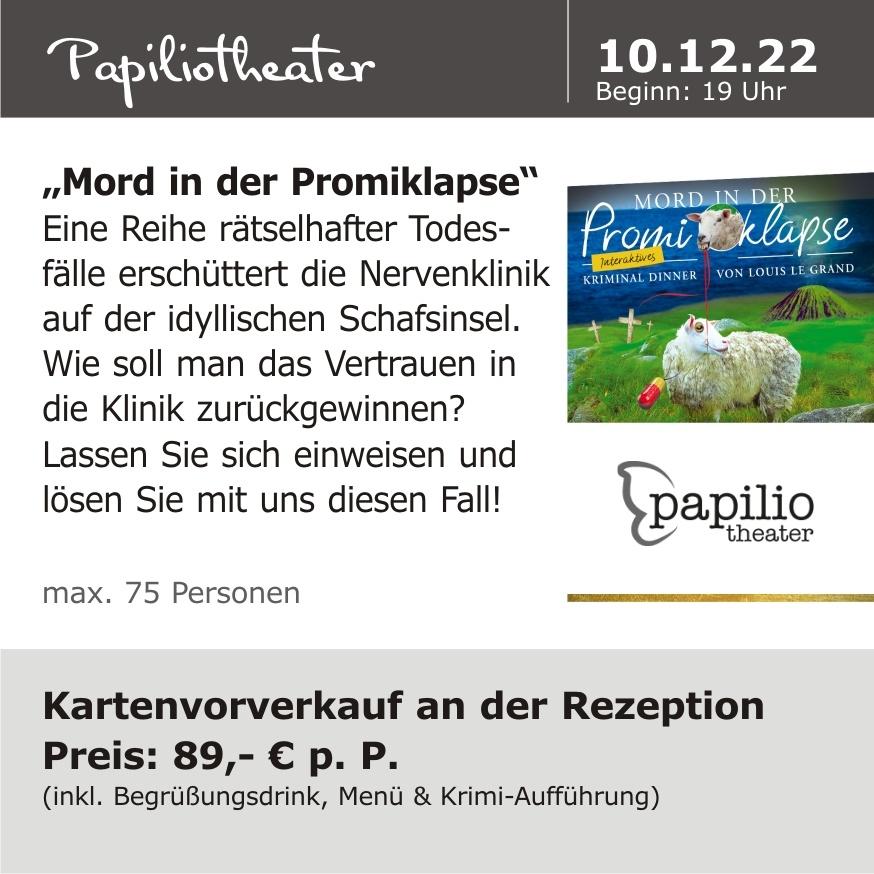 Papiliotheater Mord in der Promiklapse