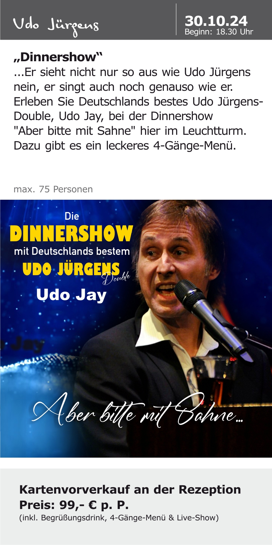 Dinnershow Udo Jürgens 